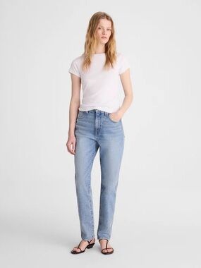 Madewell Straight-Leg High-Rise Jeans in Light Blue Wash